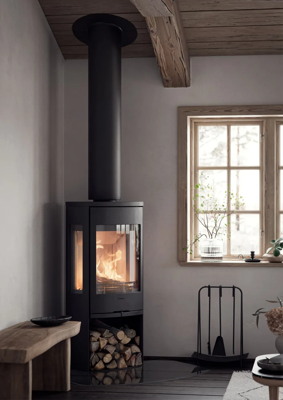 Contura 956 Style – kamin na drva u dnevnom boravku